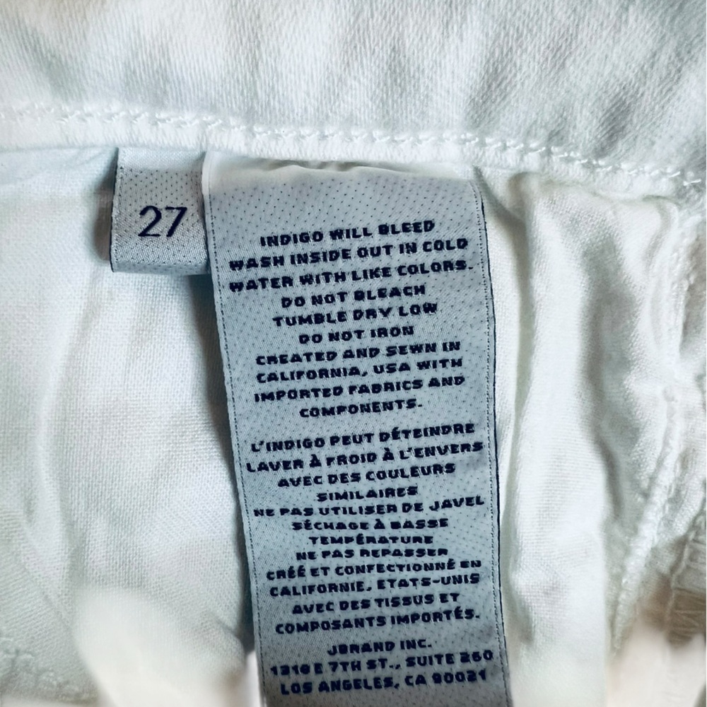 J Brand Ruby 30 High-Rise Cigarette Jeans – Blanc – Size 27 - Picture 5 of 8